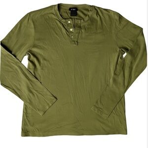 Olive Army Green Henley Longsleeve Mens Shirt